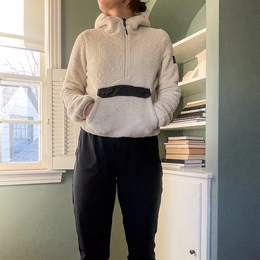 North Face Sherpa with Patch Elbows & Kangaroo Pouch